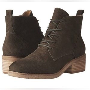 💚Lucky Brand Tamala Pebbled Suede Nubuck Lace/Zipper Ankle Boots 8.5